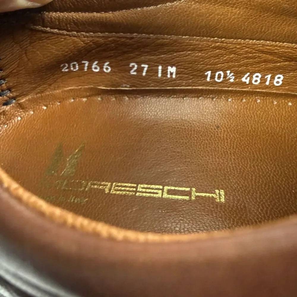 Moreschi Italy Lace Up Oxford Driving Shoes Men 10.5 Brown Leather